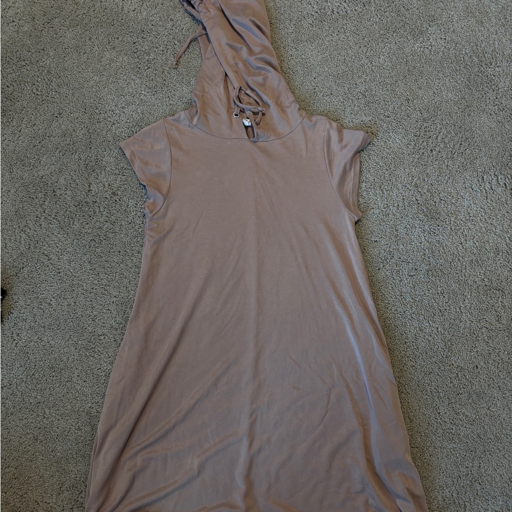 Elan Tan Hooded Dress